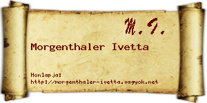 Morgenthaler Ivetta névjegykártya